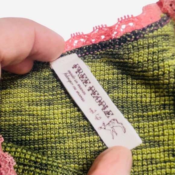 Free People Women's Green and Pink Dress size Lg. - Picture 6 of 10